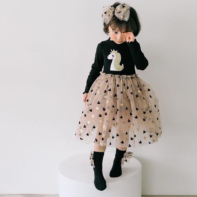 VT2 Size90-130 (9-27kg) Váy đầm bé gái (Đầm voan công chúa) Thời trang trẻ Em hàng quảng châu