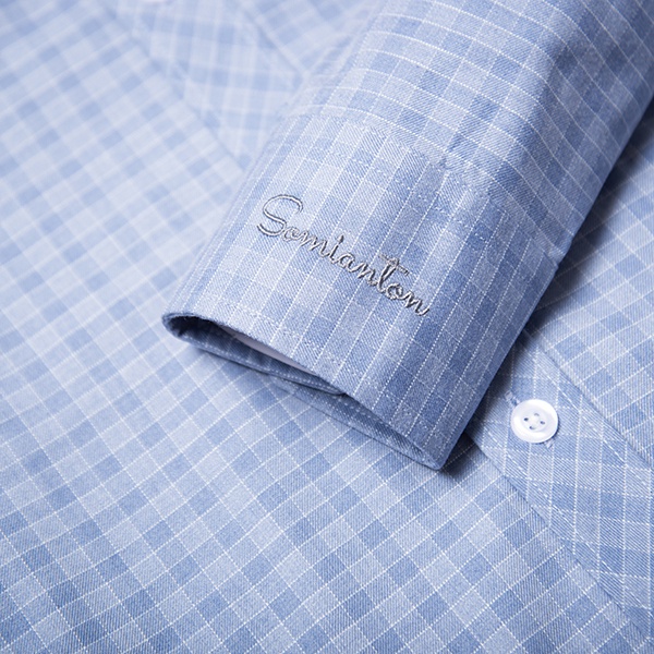 Áo Sơ Mi Nam Công Sở Trung Niên Thương Hiệu Anton Dài Tay Vải Sợi Tre Xanh Dương Kẻ Caro – AC137 | BigBuy360 - bigbuy360.vn