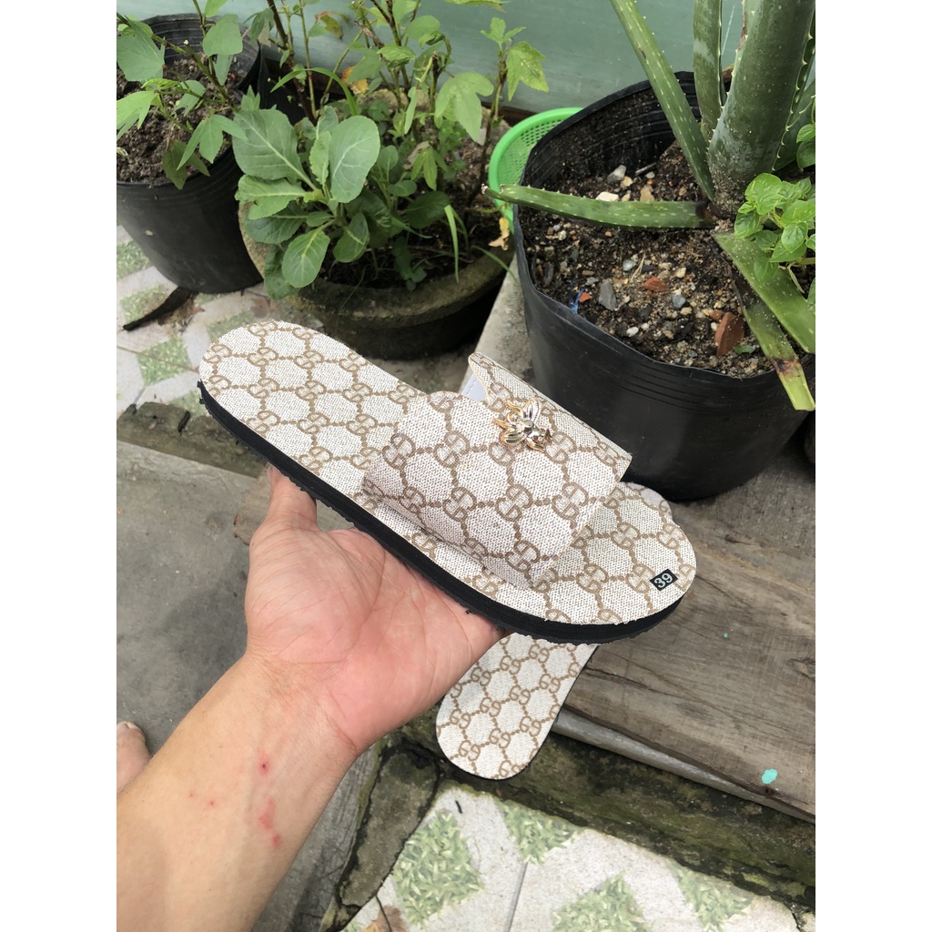 Dép sandal quai ngang GG ong [ẢNH THẬT 100%] sandalthoitrang
