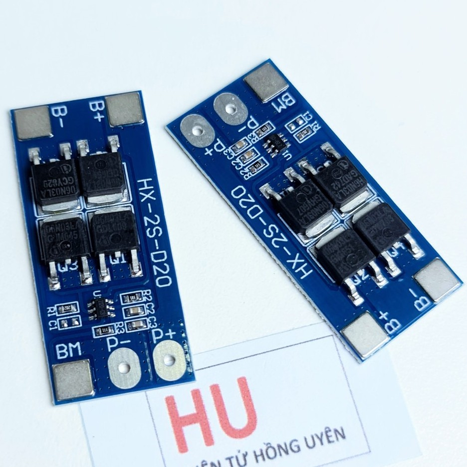 Mạch 2s 7.2V - 8.4V 4 Fet xả 20A. Dùng đóng pin máy bắt vít, máy khoan... Mạch bảo vệ pin lion 18650 2S 20A