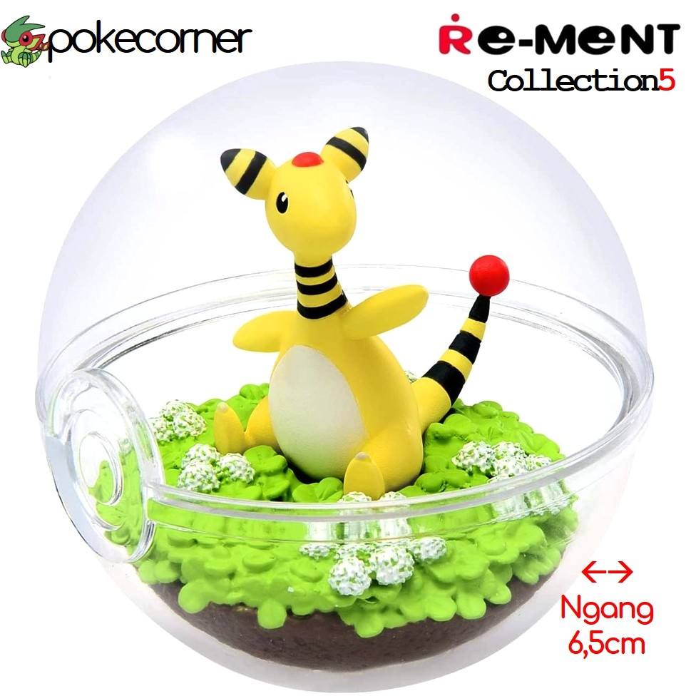 [Vol5] Quả Cầu Pokemon Terrarium Collection 5 Ampharos chính hãng Re-Ment - trong suốt, mở nắp được - PokeCorner