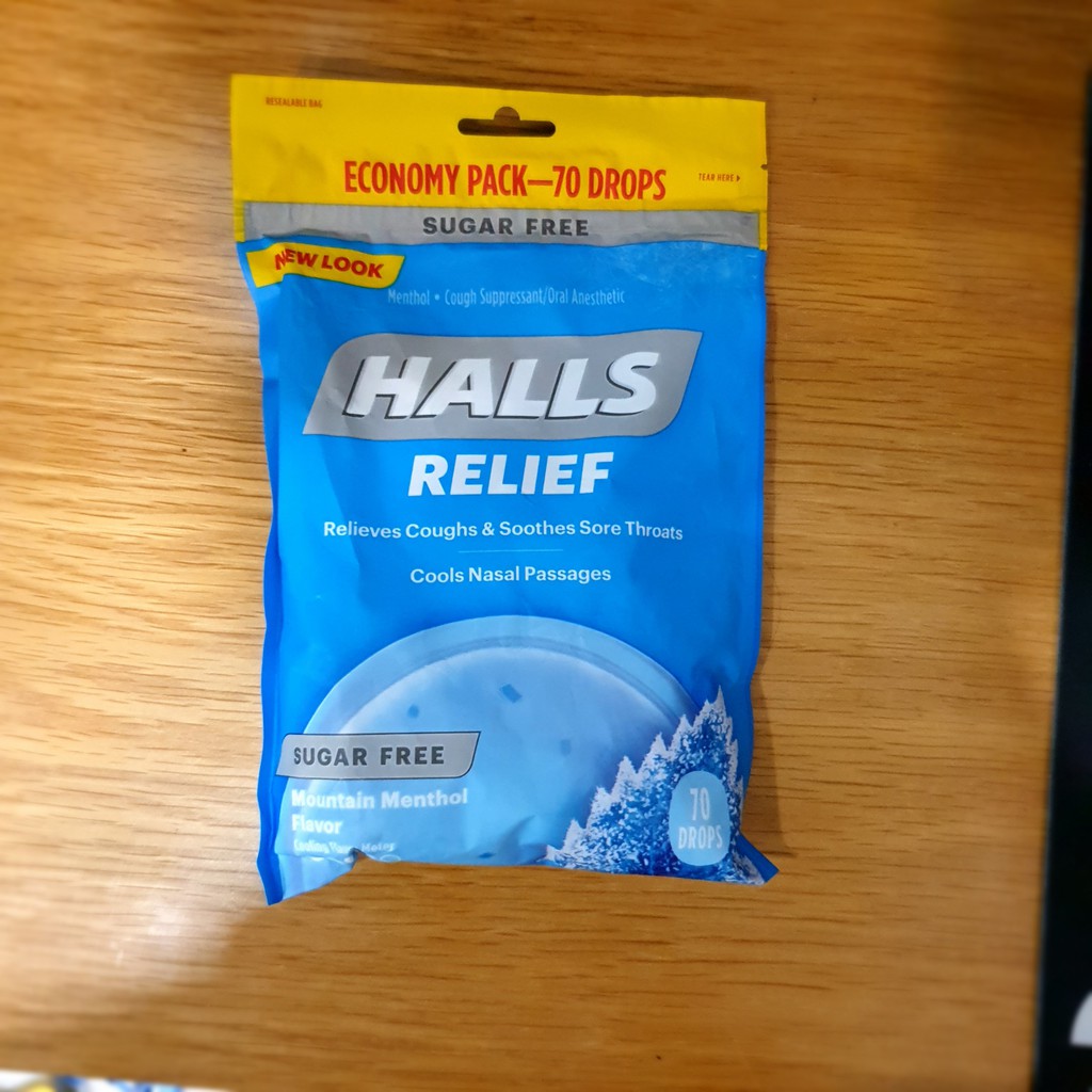 Kẹo ngậm Halls không đường và có đường - Hàng Mỹ