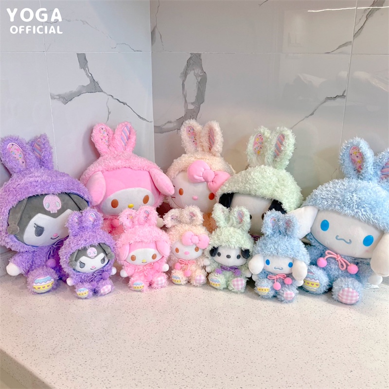 SANRIO Búp Bê Nhồi Bông Hình Thỏ Kuromi Cinnamoroll 12cm 23cm Treo Túi Xách Cho Bé