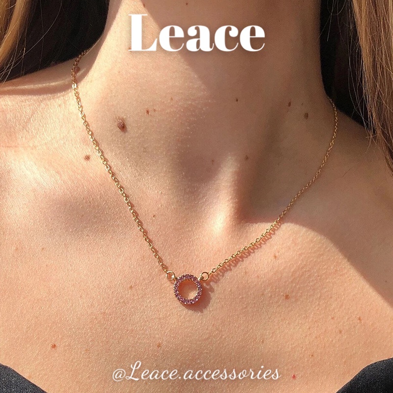 Dây chuyền nữ, vòng cổ nữ hợp kim mặt tròn đính đá đơn giản thời trang NL010 Leace.accessories