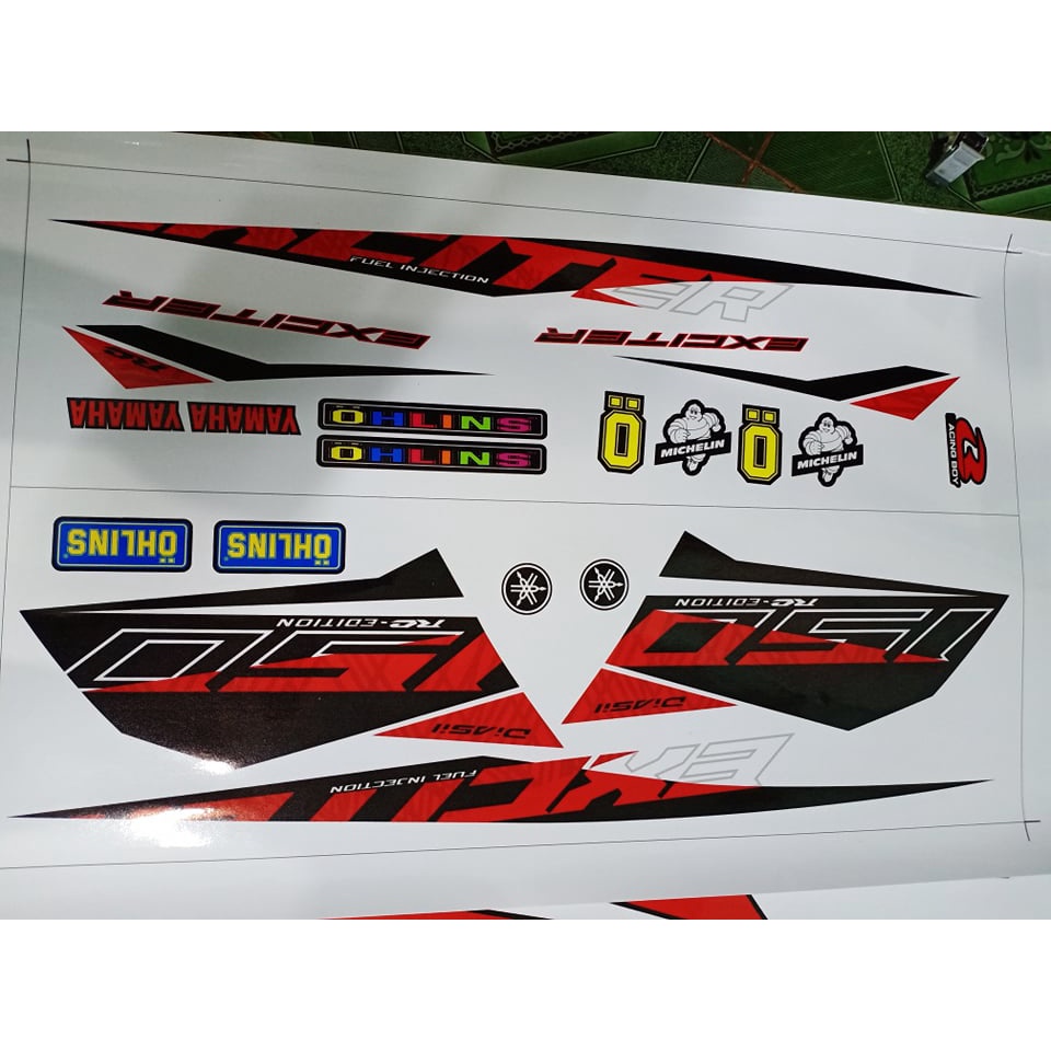 tem rời ex 150 2020 đỏ đen xe trắng