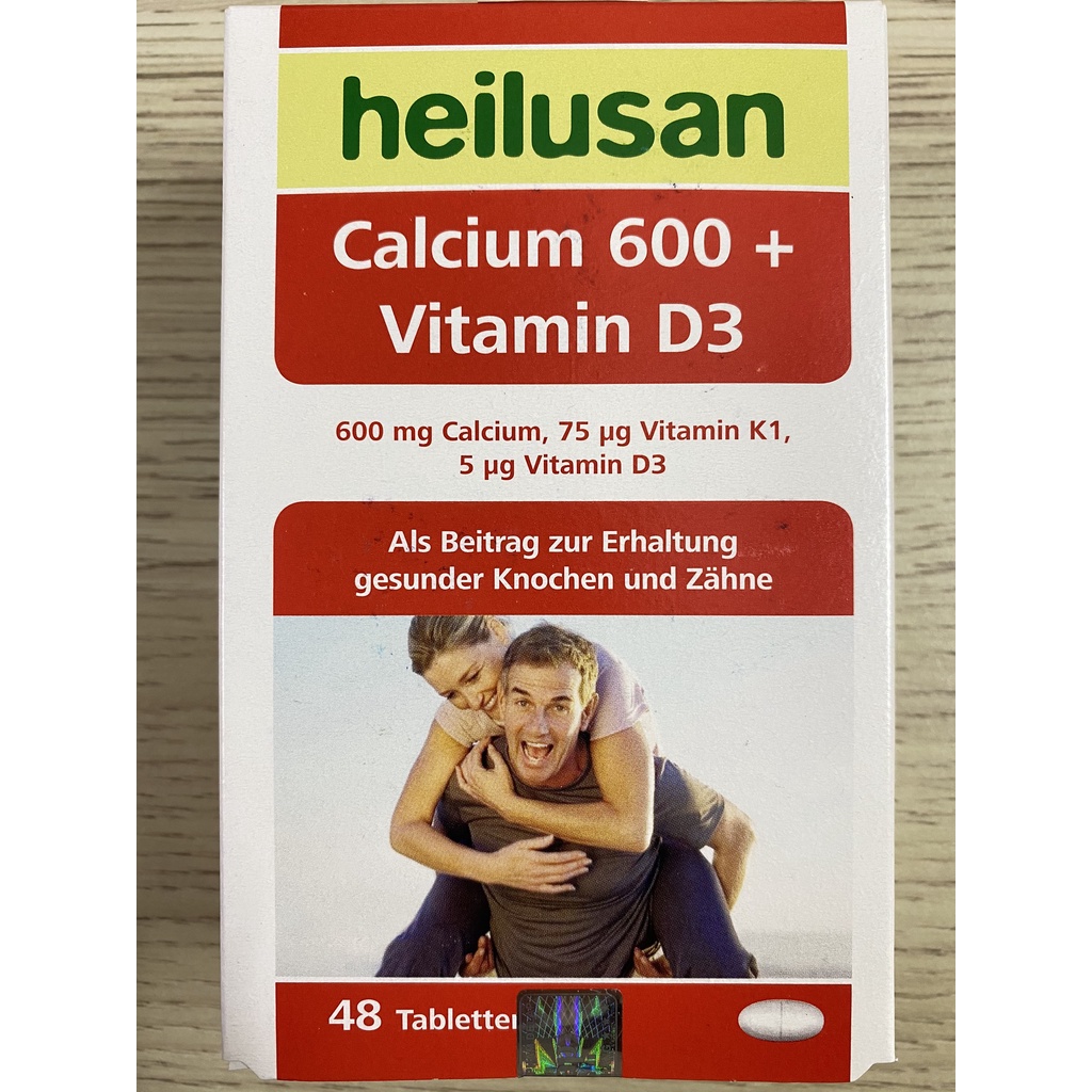 Calcium 600+Vitamin D3 Heilusan Bổ Sung Và Hỗ Trợ Hấp Thu Tối Đa Calci Cho Xương,Răng