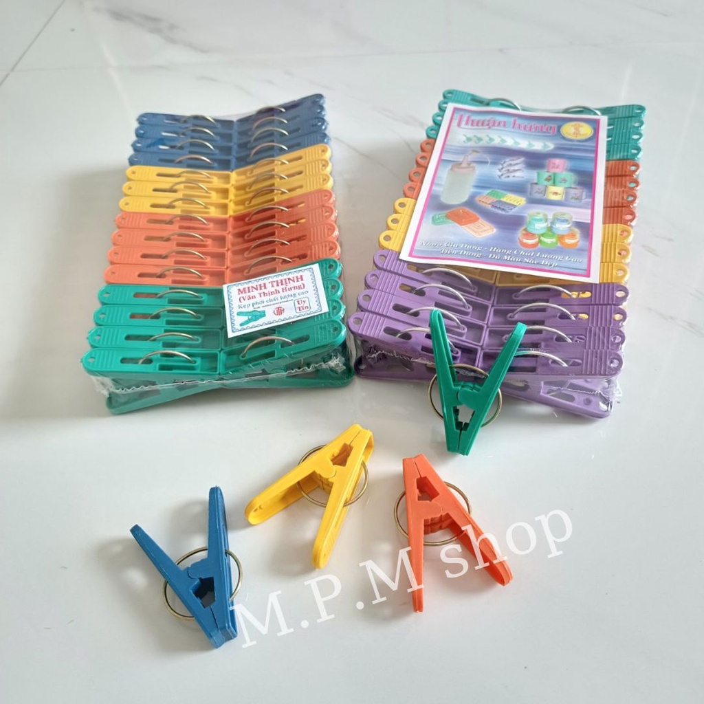 Vỉ 30 Móc Kẹp phơi quần áo nhựa cứng cao cấp bền đẹp chịu lực tốt giữ chặt quần áo khi phơi - Kẹp phơi đồ - MPM SHOP