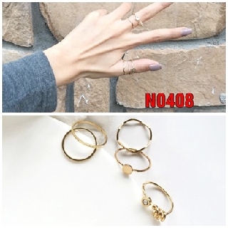 Nhẫn nữ combo nhiều chiếc đeo thay đổi kiểu  N04T2