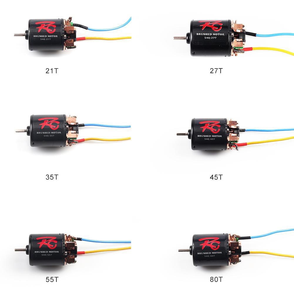 Động cơ chải chống nước 540 21T 27T 35T 45T 55T 80T cho bánh xích RC 1 / 10 Trục SCX10 90046 CC01 RC