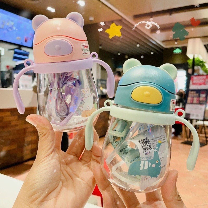 Bình Tập Uống Nước Hình Gấu Có Van Chống Sặc Cho Bé Từ 6 Tháng Tuổi