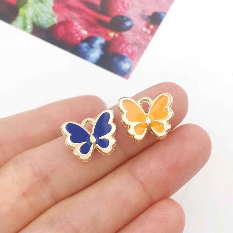 Bán Sỉ / Bộ 10 Mặt Vòng cổ Hợp Kim Thả Dầu Hình Bướm Nhiều Màu Tự Làm Trang Sức Vòng Tay / Vòng cổ Thủ Công DIY