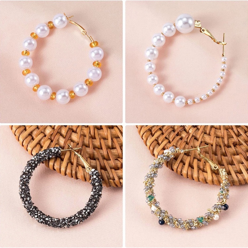 Set 96 Khuyên Tai Dạng Vòng Tròn Bằng Hợp Kim Không Gây Dị Ứng