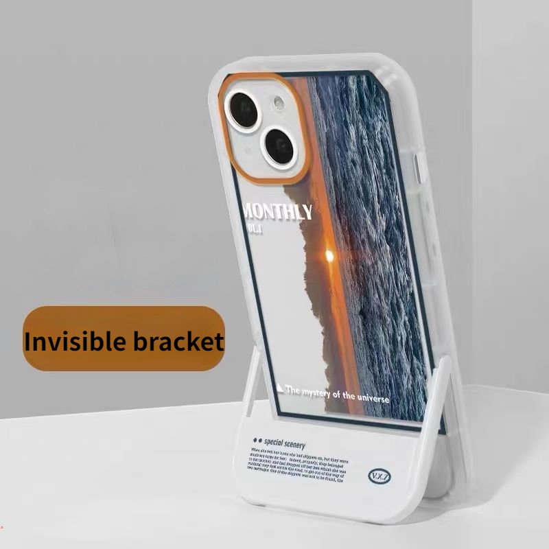 Ốp Điện Thoại TPU Mềm Siêu Mỏng Gắn Giá Đỡ 2 Trong 1 Chống Sốc Cho IPhone 13 Pro Max 12 Pro Max 11 Pro Max Xs Max X Xr 6 6s Plus 7 8 Plus