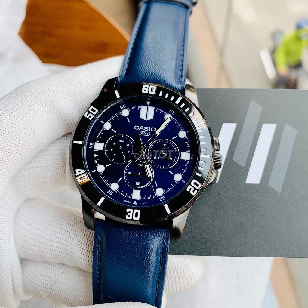 Đồng hồ nam dây da Casio Anh Khuê MTP-VD300BL-2EUDF
