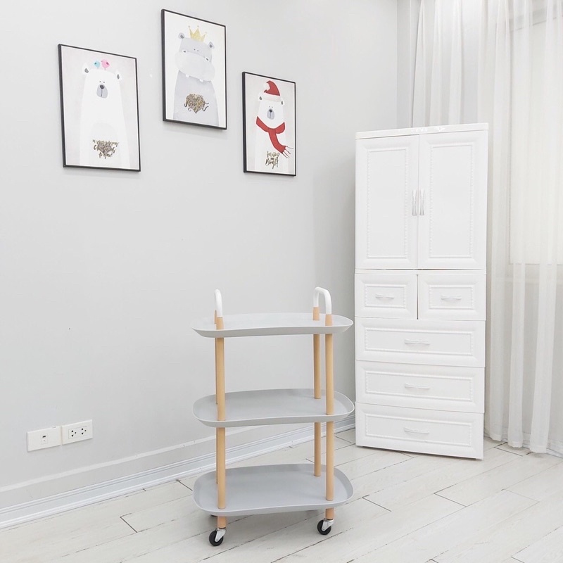 Kệ 3 tầng đa năng umoo có bánh xe,tiện lợi và sang trọng