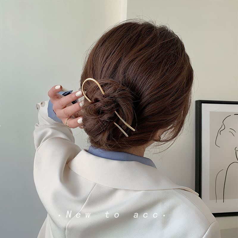 Kẹp Tóc Kim Loại Hình Chữ U Đơn Giản Thời Trang Phong Cách Hàn Quốc