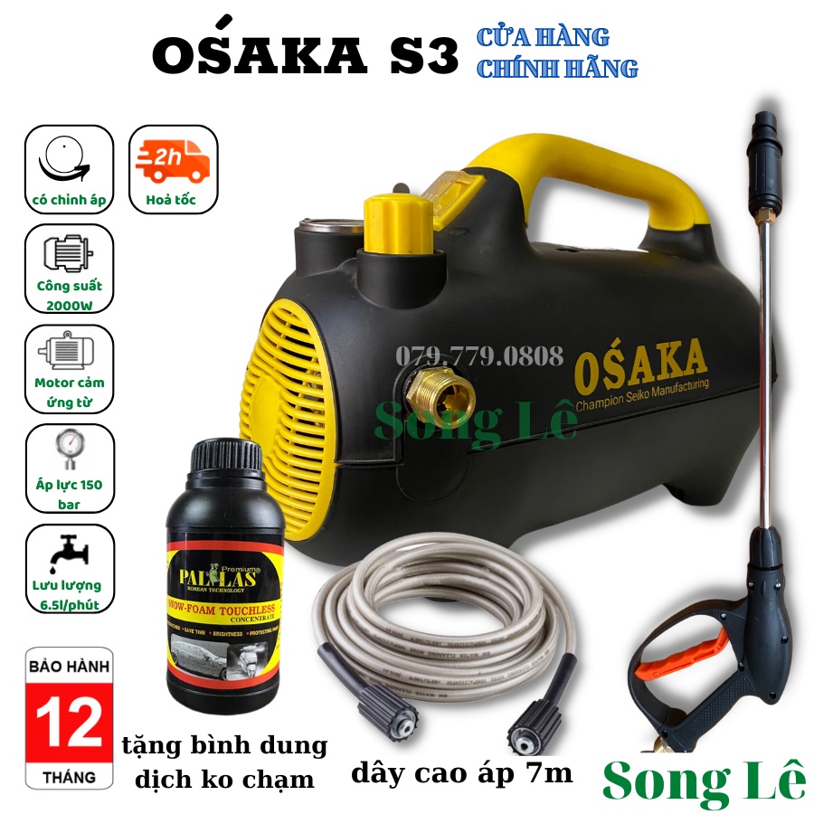 MẪU 2022 Máy rửa xe OSAKA - S3 giá rẻ - TẶNG BÌNH BỌT TUYẾT
