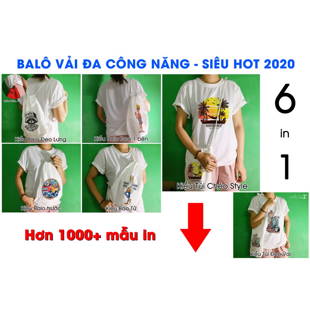 Balo túi rút vải canvas / túi tote - ĐÔI BẠN THÂN