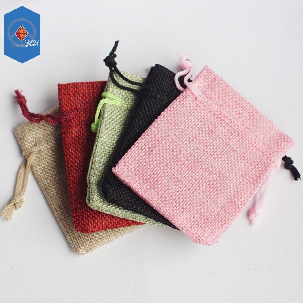 Túi vải dây rút đựng đồ, túi vải bố mini đựng đá nhỏ xinh Cẩm An Gem
