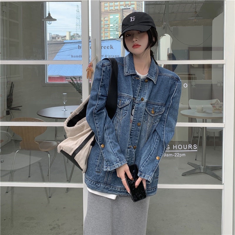 FREESHIP ÁO KHOÁC BÒ XANH ĐẬM DEMIN FORM THỤNG