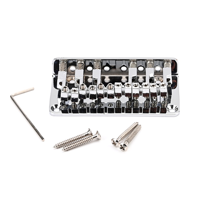 Youn Metal Guitar Fixed Hardtail Bridge Roller Saddle Bridge Replacement for 6-String Electric Guitar Bridge Tailpiece