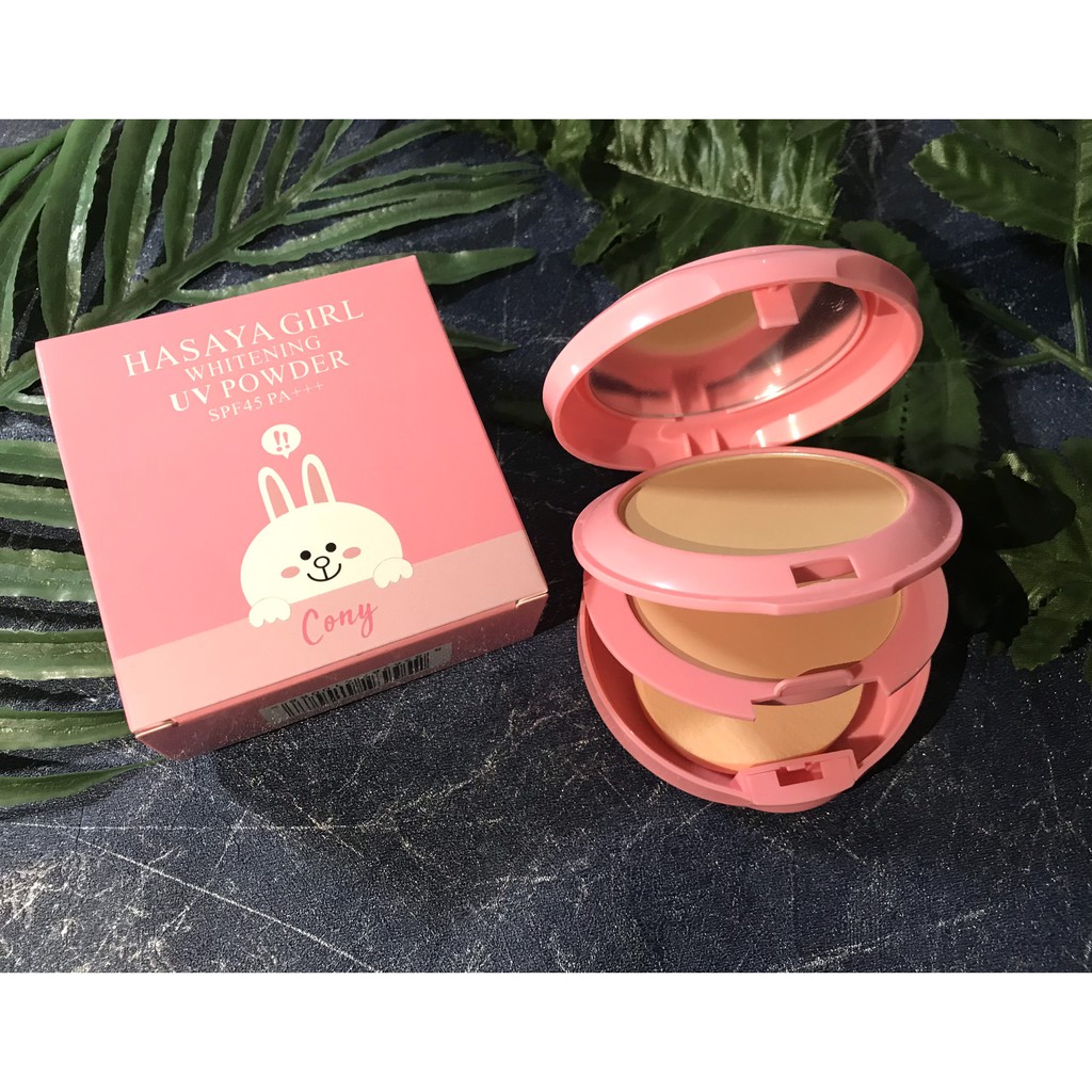 Phấn Phủ 2 Tầng Dạng Nén Kiềm Dầu Lâu Trôi Cony HASAYA GIRL SPF 45 PA+++ - Tone Trắng Hồng