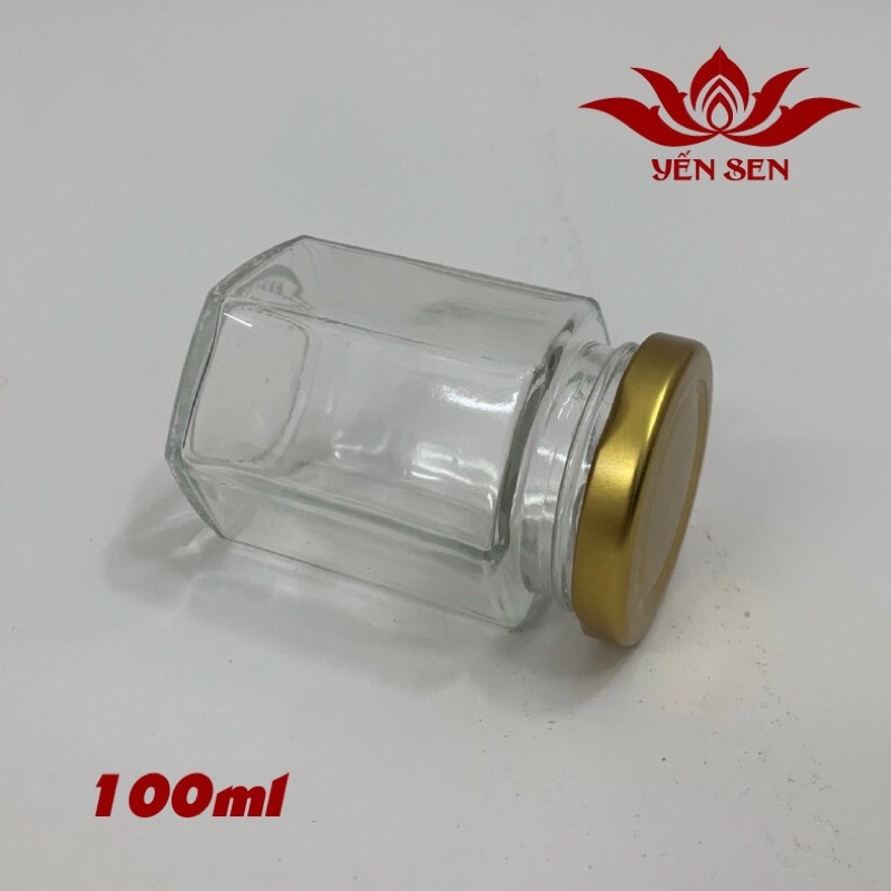 Hủ Thuỷ Tinh Lục Giác 100ml, dày dặn + cứng cáp  Giá: 5,5k Nặng: 100gram