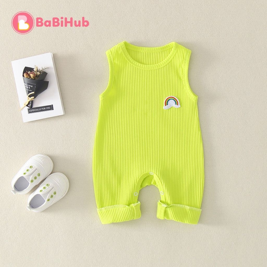 Bộ jumpsuit không tay cho bé PatPat nhiều màu, công nghệ dệt kim với chất vải cotton an toàn cho da