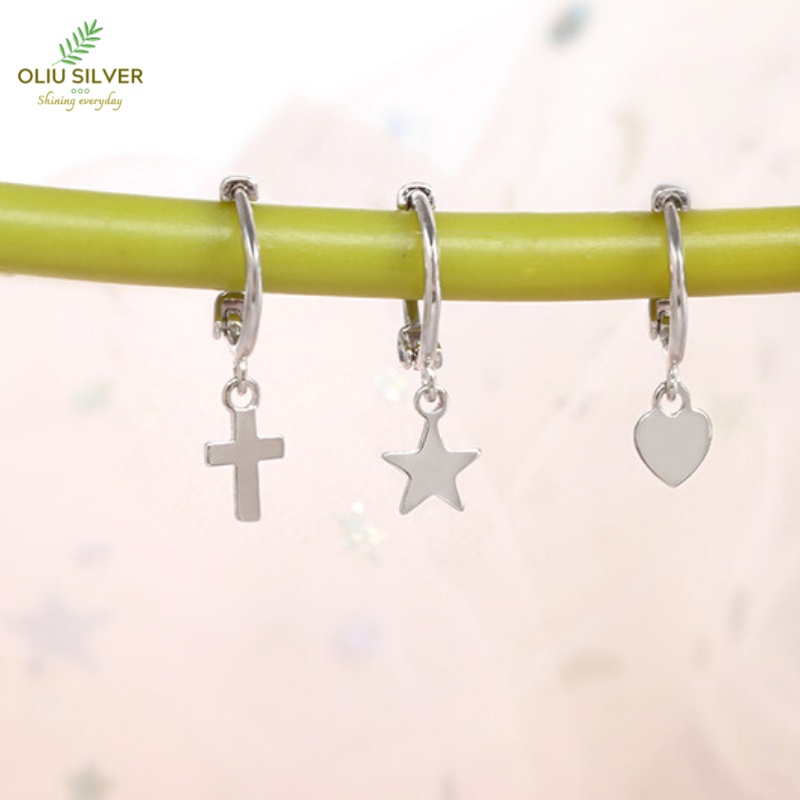 Bông Tai Bạc S925 Khoen Tròn Nhí Mini Hoop Chữ Thập – Ngôi Sao – Trái Tim Cá Tính | Khuyên Tai Nữ Trang Sức Bạc 9250