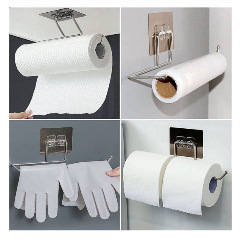 Thanh Inox Dán Tường Treo Cuộn Giấy,Khăn Lau Bếp,Giấy Vệ Sinh