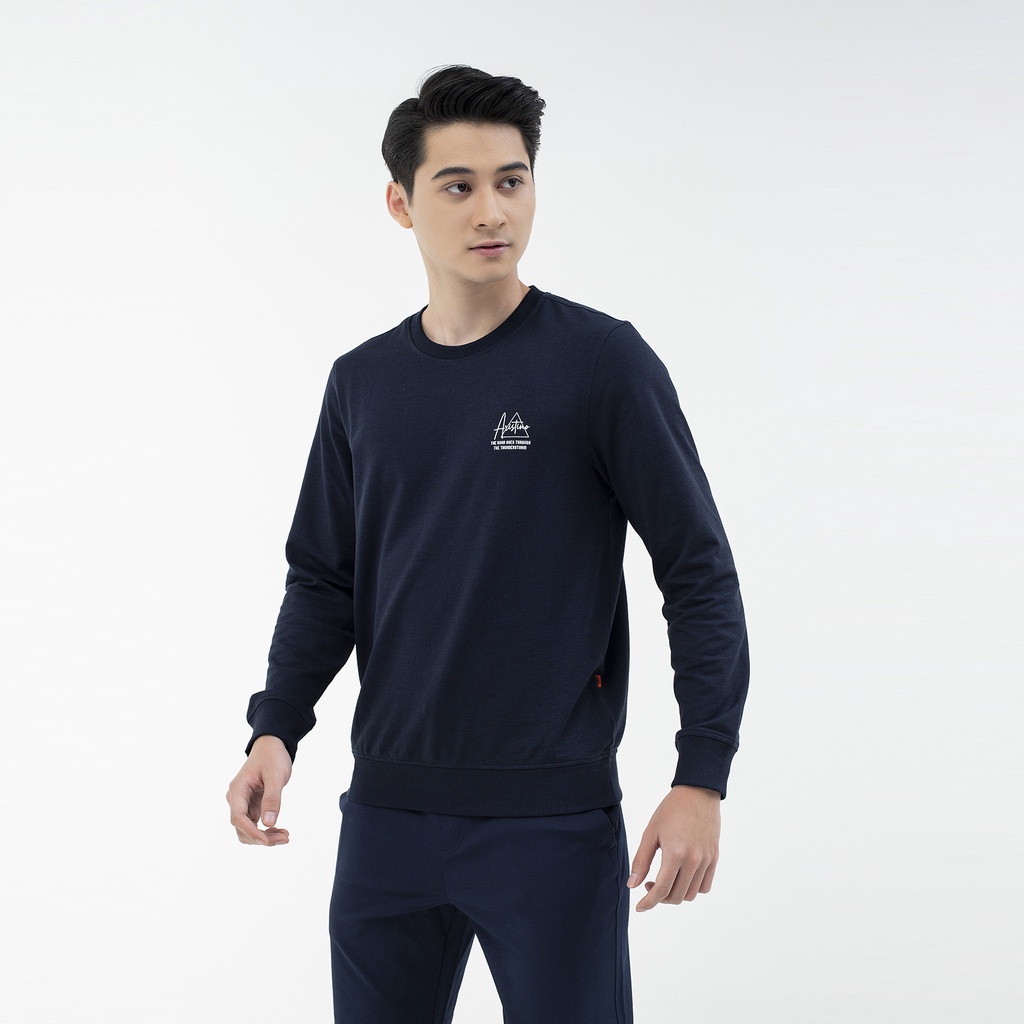 Bộ nỉ thể thao, bộ đồ thu đông nam Aristino quần suông cạp chun  ALH011W1
