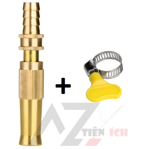 Đầu vòi xịt tăng áp lực nước mini .Vòi xịt nước tăng áp đa năng bằng đồng tưới cây rửa xe cực mạnh kèm đai siết ống
