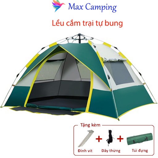Lều Cắm Trại Chống Mưa Tự Bung Giả 2 Lớp Cao Cấp Dành cho 4 Người 2 Người- Maxmax Store