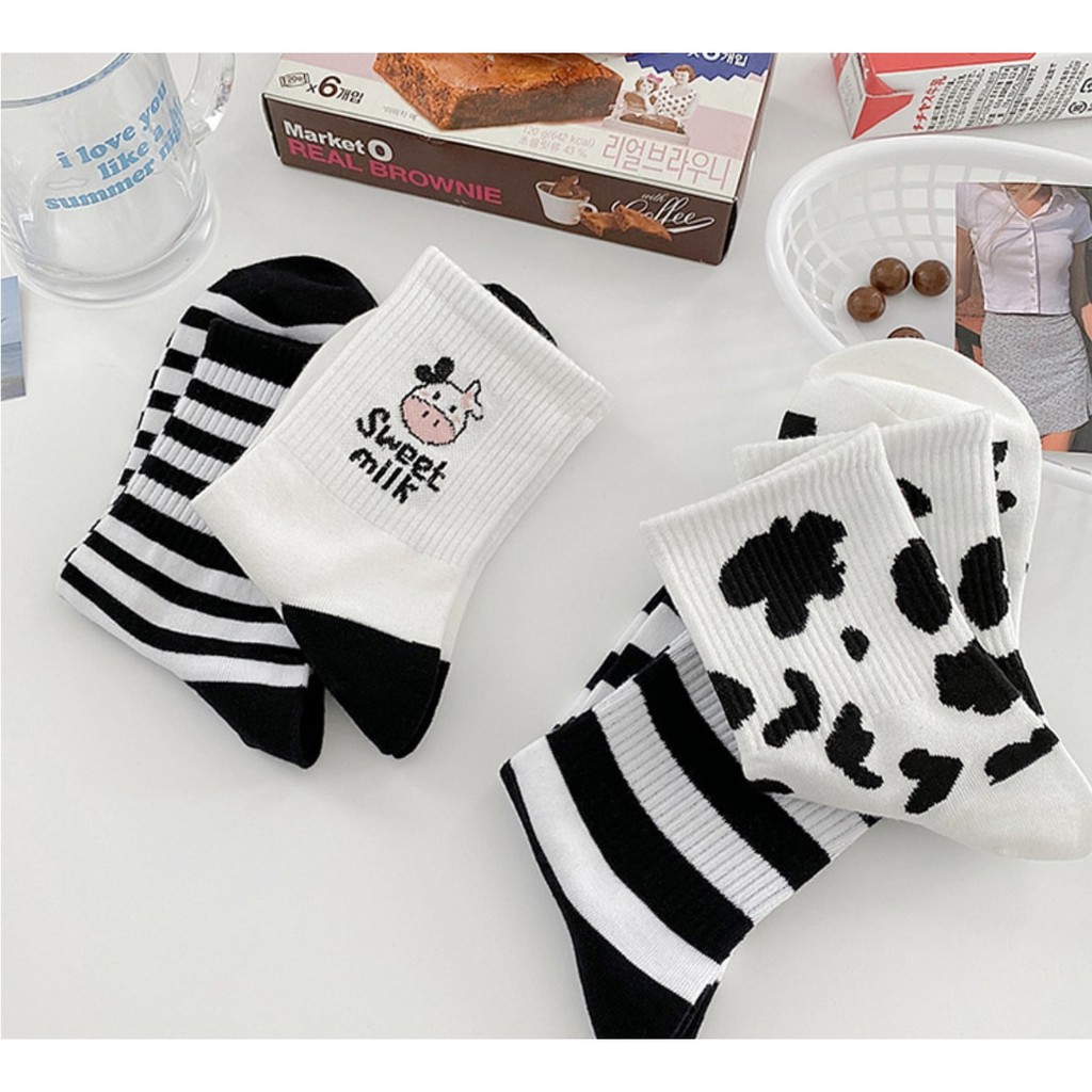 TẤT BÒ SỮA cổ cao mềm mịn SUPER