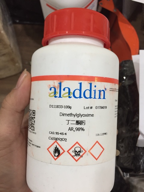 Dimethylglyoxime lọ 100g C4H8N2O2 CAS:95-45-4 D111833 AR,98% aladdin Trung Quốc Dimethyl glyoxime