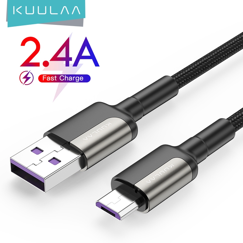 Cáp sạc nhanh Micro USB KUULAA dòng điện 2.4A cho Samsung Xiaomi LG máy tính bảng Android