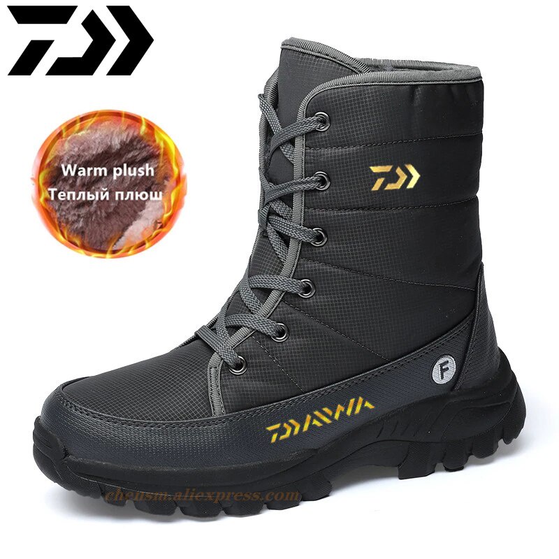 Giày Bốt DAIWA Đi Tuyết Lót Lông Dày Dặn Giữ Ấm Chống Trượt Chống Thấm Nước Cho Nam Size 36-46