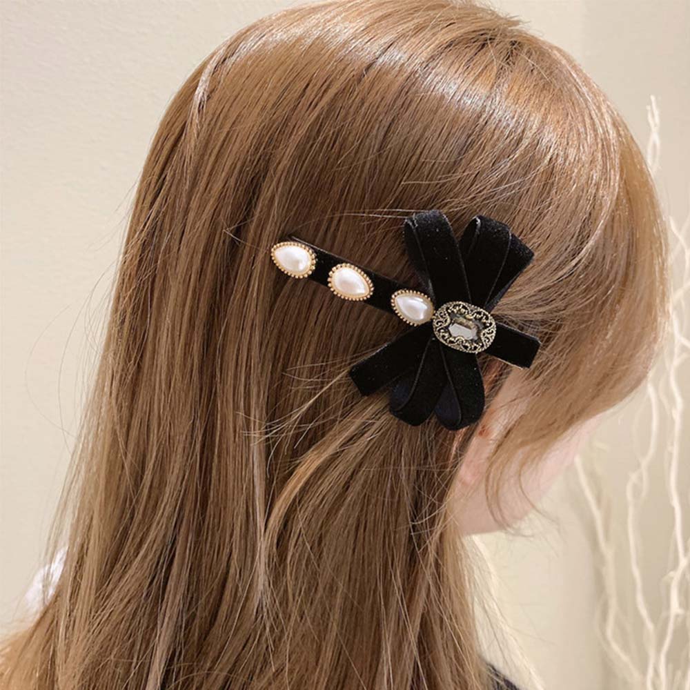 Kẹp Tóc Mỏ Vịt Đính Ngọc Trai Giả Thời Trang Cho Nữ