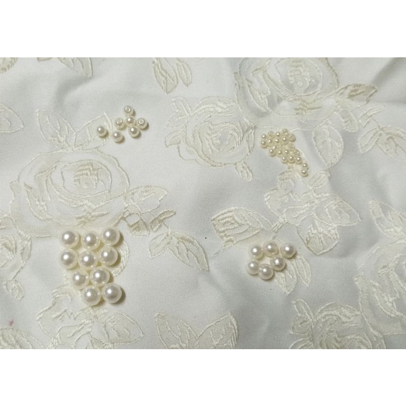 Hạt bẹt/ cườm trắng kem/ hạt trai/ hạt châu 25gr đủ size hàng loại 1