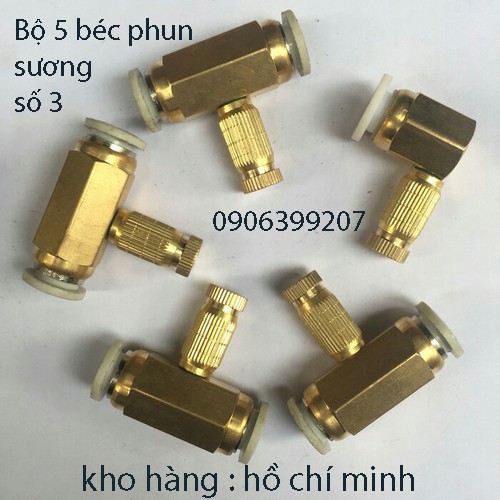 Béc phun sương số 3 - bộ 5 cái kèm nối nhanh bằng đồng