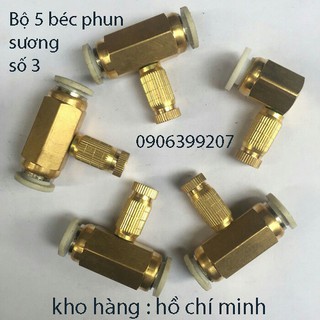 béc phun sương số 3 - bộ 5 cái kèm nối nhanh bằng đồng