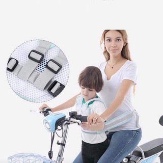 Dây đai an toàn cho bé trai và bé gái khi đi xe máy xe đạp, chất liệu lưới thông thoáng, thấm hút mồ hôi