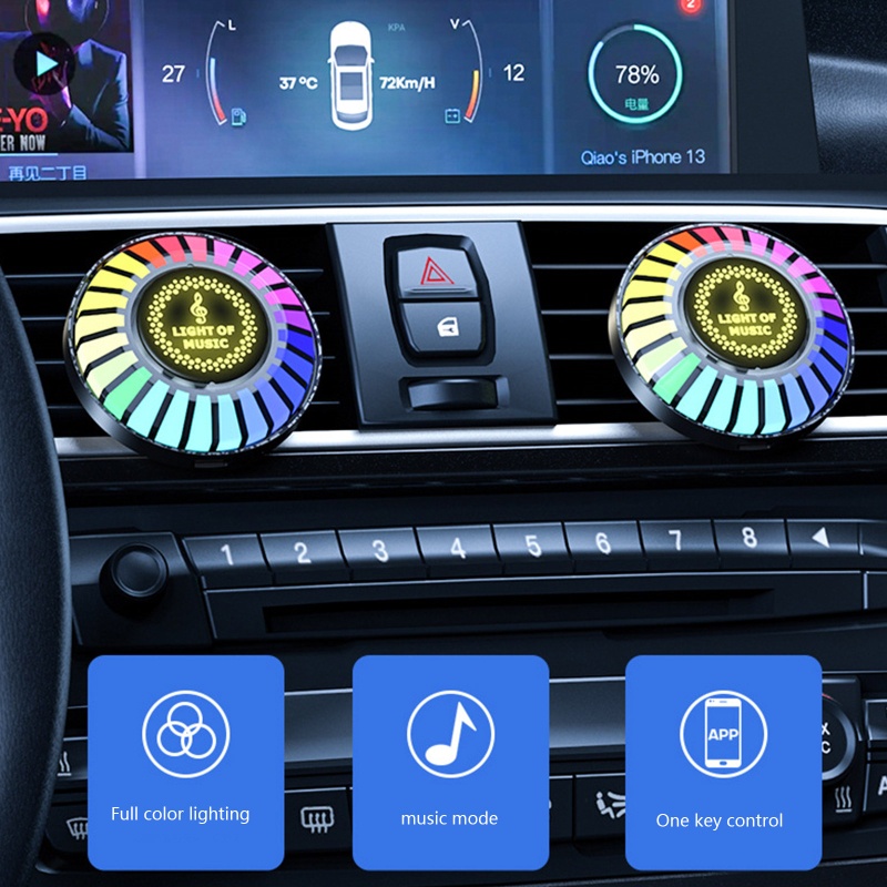 Thiết Bị Nhận Tín Hiệu Âm Thanh Có Đèn LED RGB 24 Bóng Chuyên Dụng Cho Xe Hơi