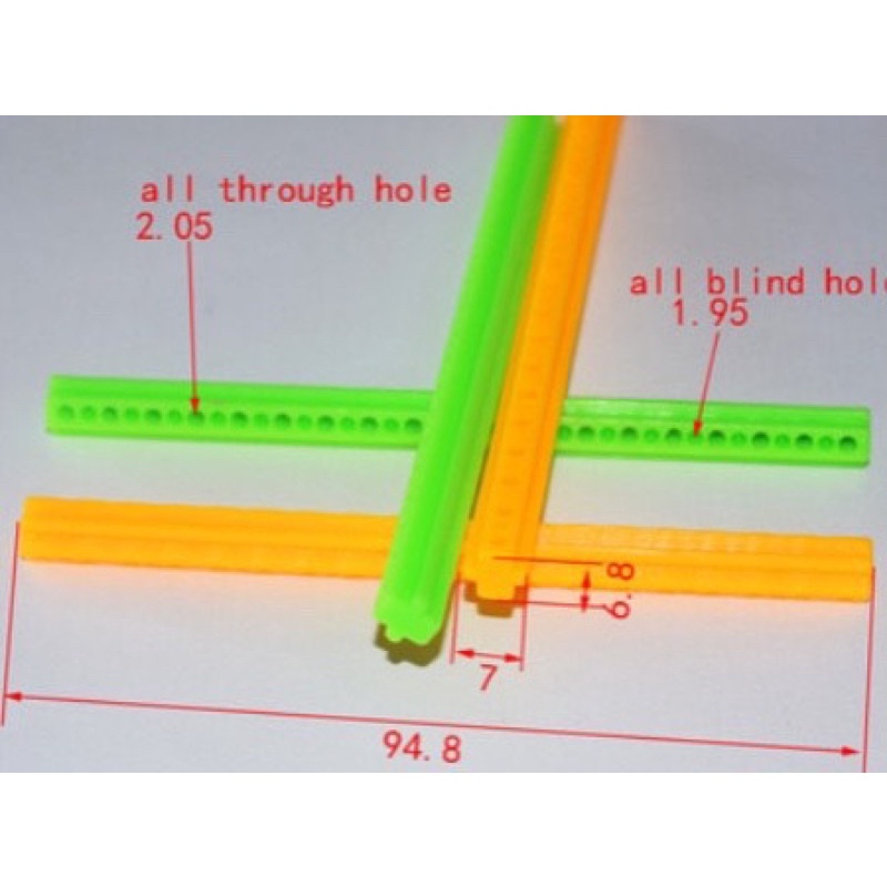 Thanh nhựa lắp ráp 7*95 - đồ chơi lắp ráp STEAM.