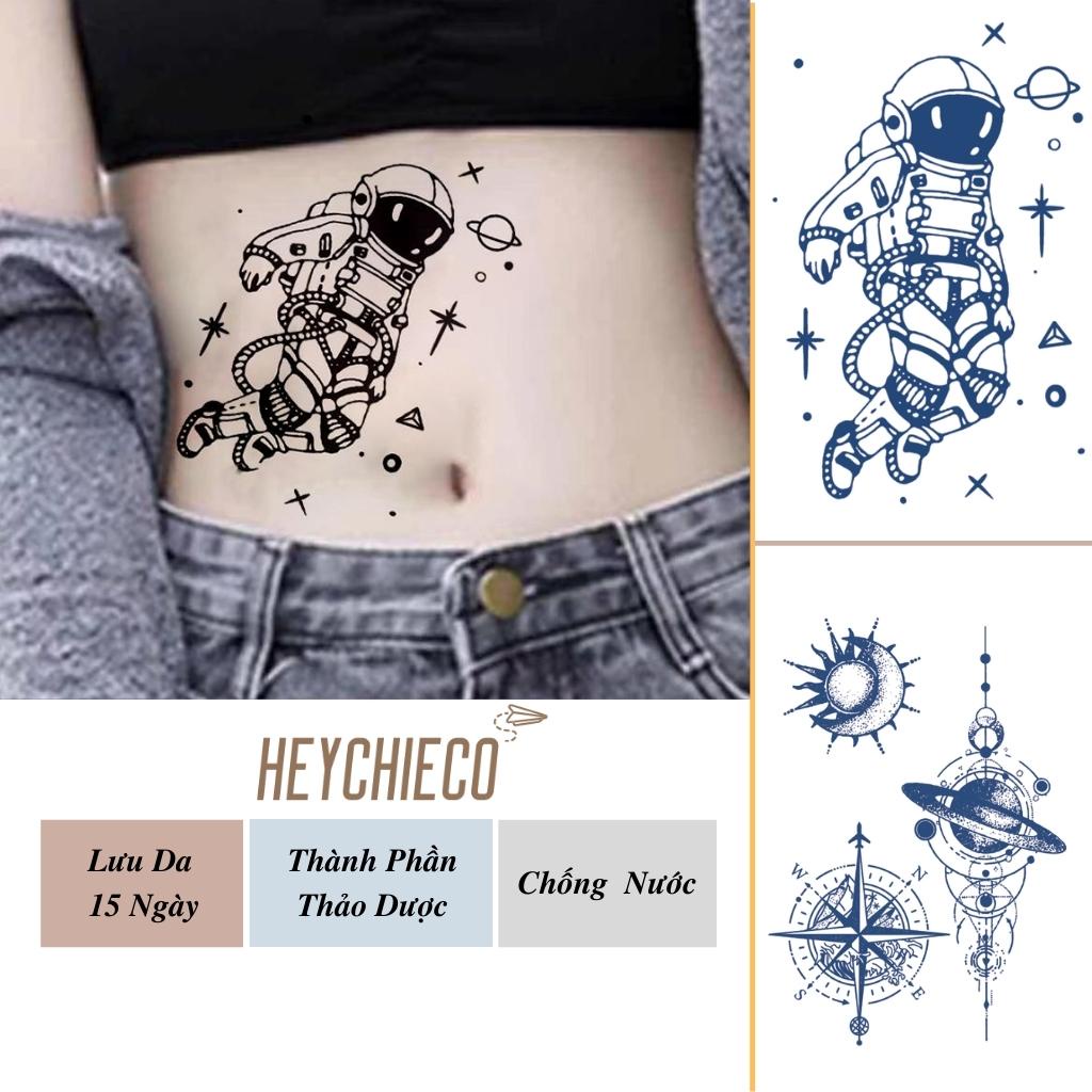 Hình xăm tạm thời 15 ngày, thảo dược, chống nước HEYCHIECO - Hình Xăm Phi Hành Gia