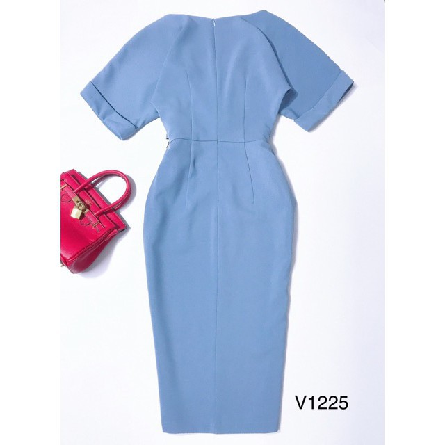 [ xả kho ] MiD Đầm xanh tôn dáng đính hoa thanh lịch V1225 Mie Design kèm ảnh thật