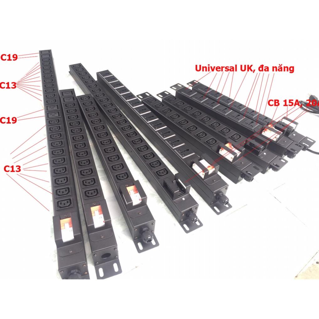 Ổ cắm tủ rack lấy điện ra từ ups, 12 lỗ đa năng hàng chính hãng.