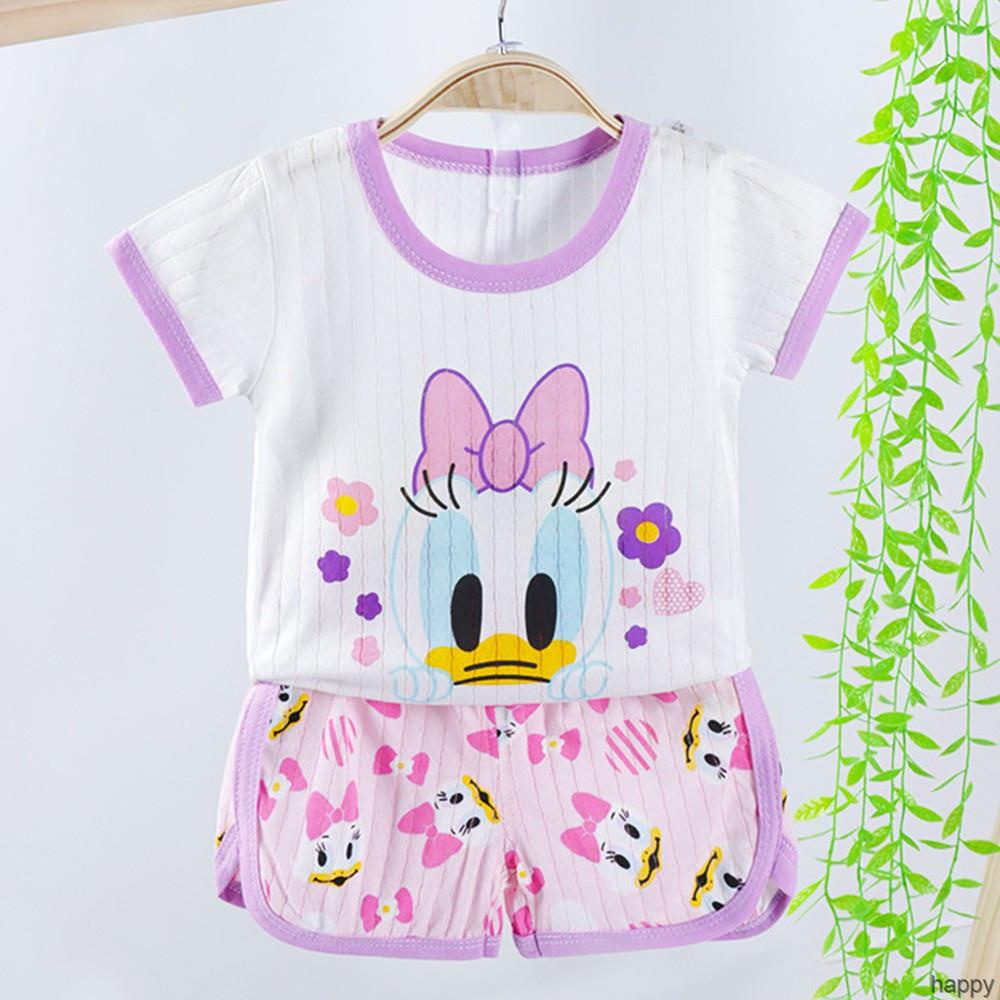 Set Áo Thun Tay Ngắn &amp; Quần Short Cotton Phối Lưới Thời Trang Mùa Hè Cho Bé Sơ Sinh