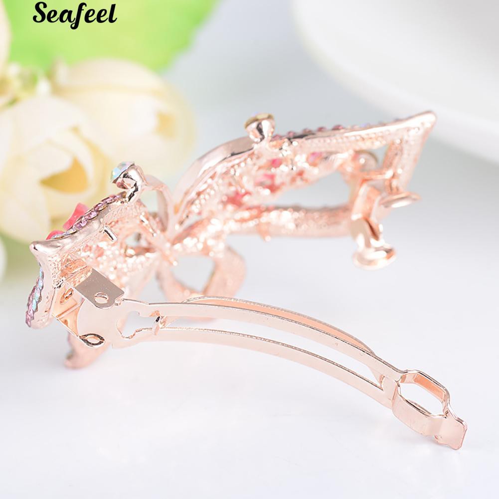 Kẹp tóc hình bướm đính đá lấp lánh cho nữ