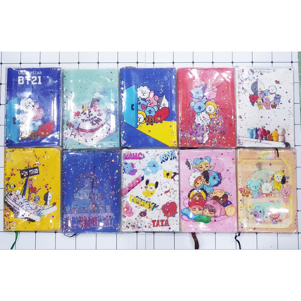 Sổ kim tuyến kpop army bangtan chibi SKI7 sổ planner sổ kế hoạch 14*10cm 80 trang sổ kế hoạch 100 ngày